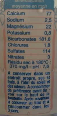 Bouteille D'eau - Ingredients - fr
