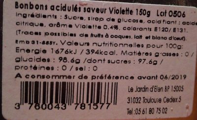 La Violette - Ingredientes - fr