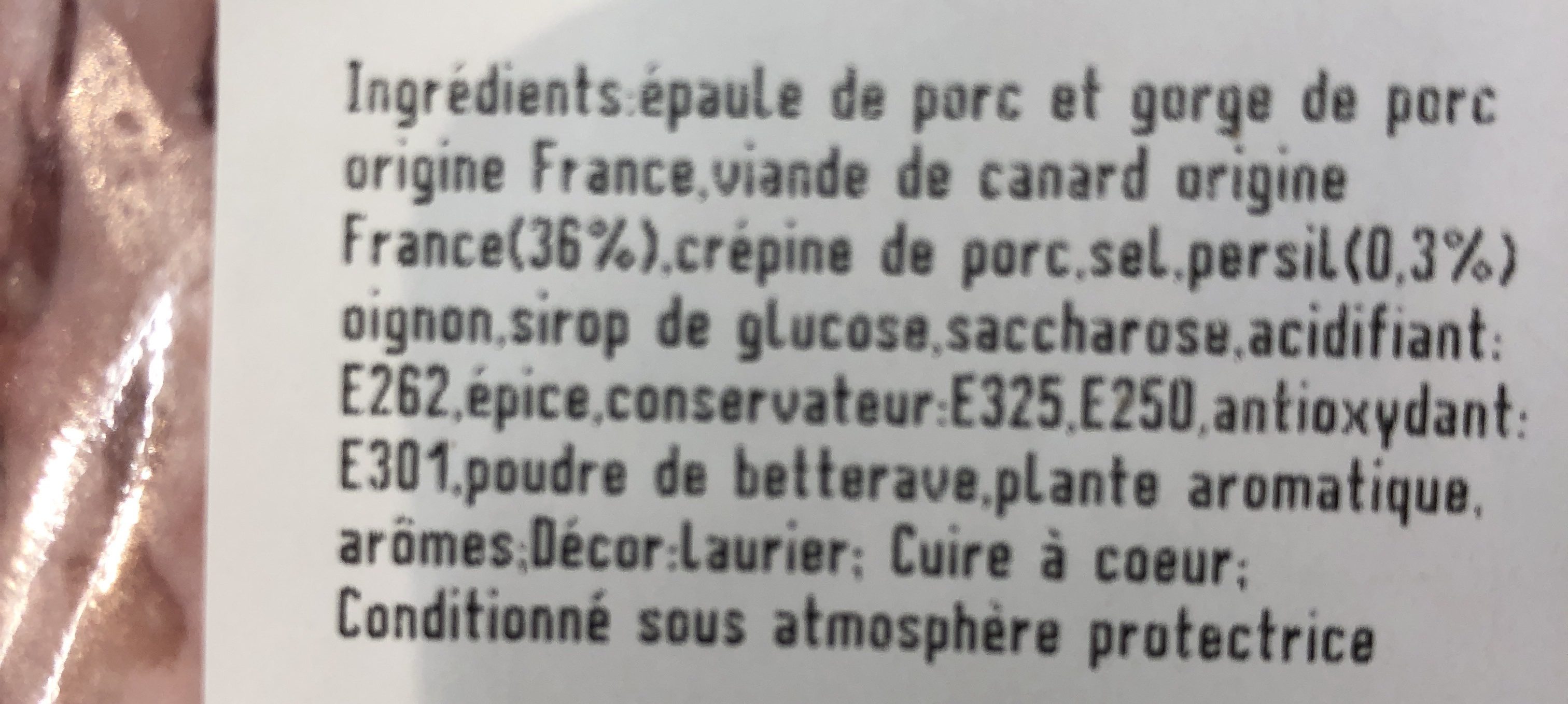 Crepinettes de canard - Ingredientes - fr
