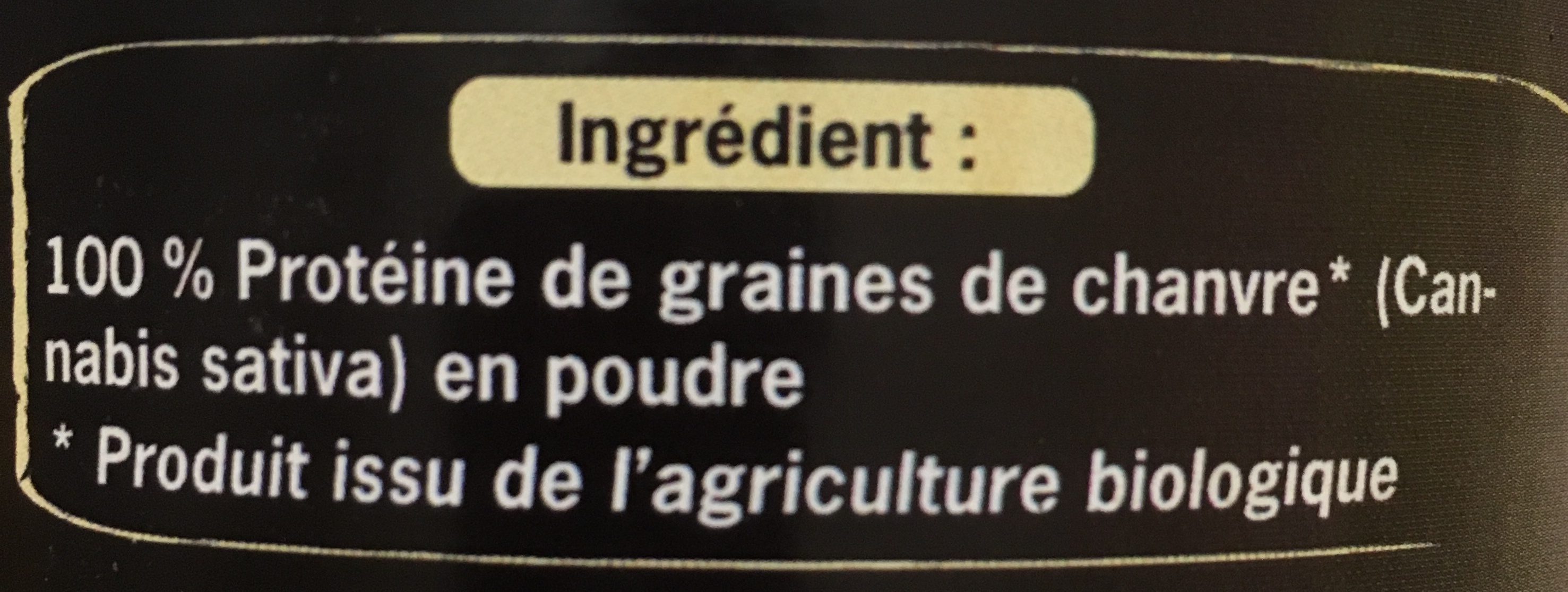 Protéine De Chanvre Cru En Poudre Bio - 200 G - Uberti - Ingrediënten - fr