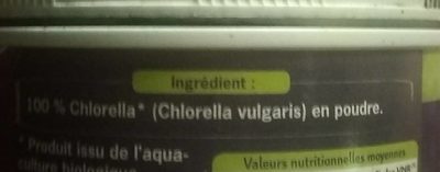 Chlorella Crue En Poudre Bio - 200 G - Uberti - Ingrediënten - fr