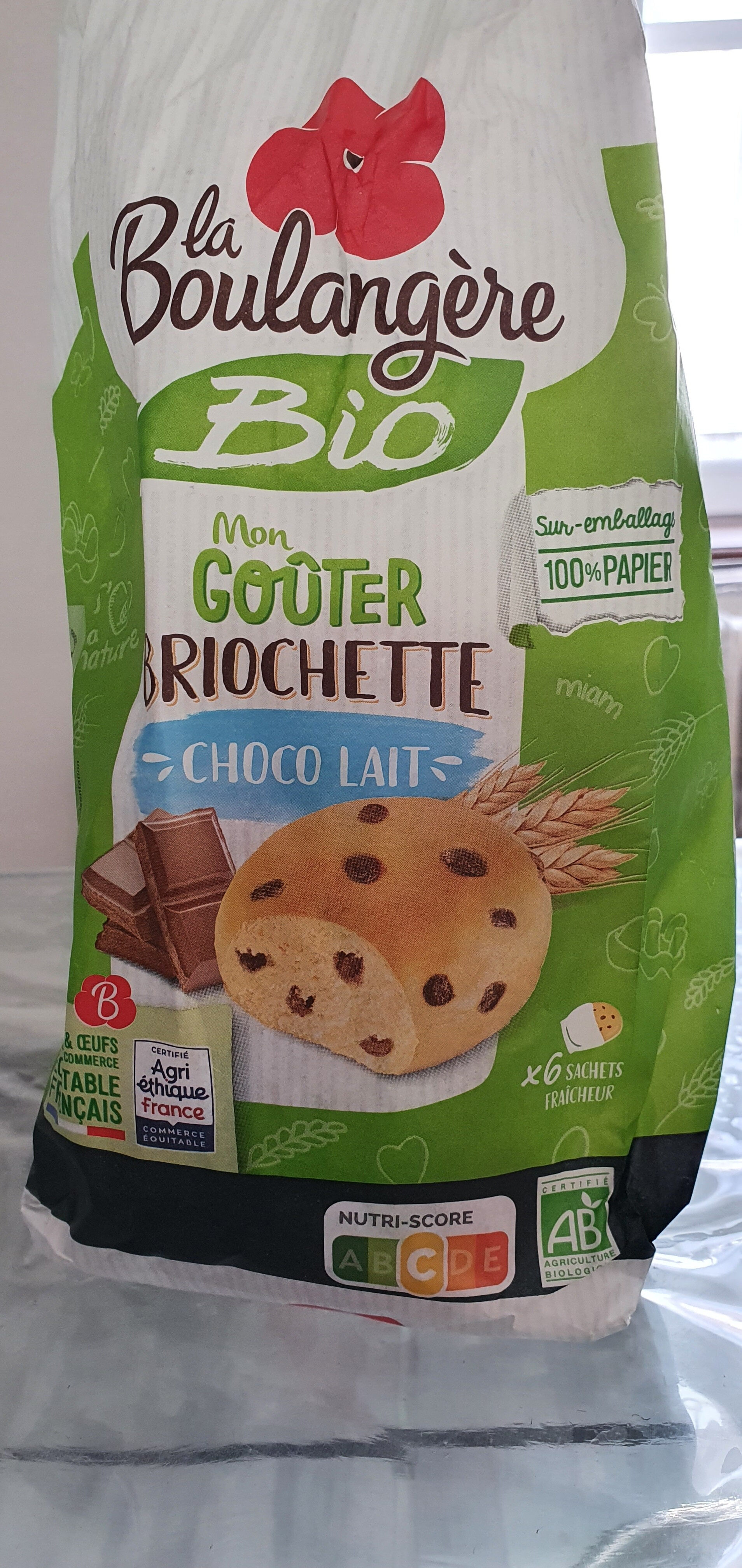 6 briochettes bio choco lait 240g - Nutrition facts - fr