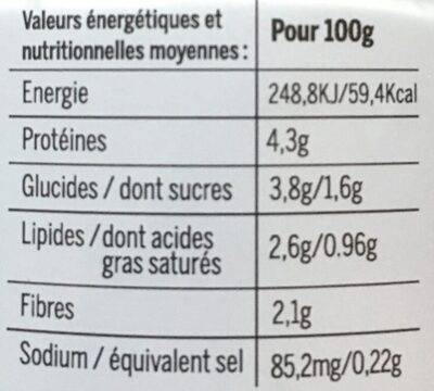 Risotto de poireaux et émincé de poulet Bio - Nutrition facts - fr