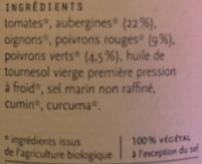 Tajine D'aubergines Et Poivrons - Zutaten - fr