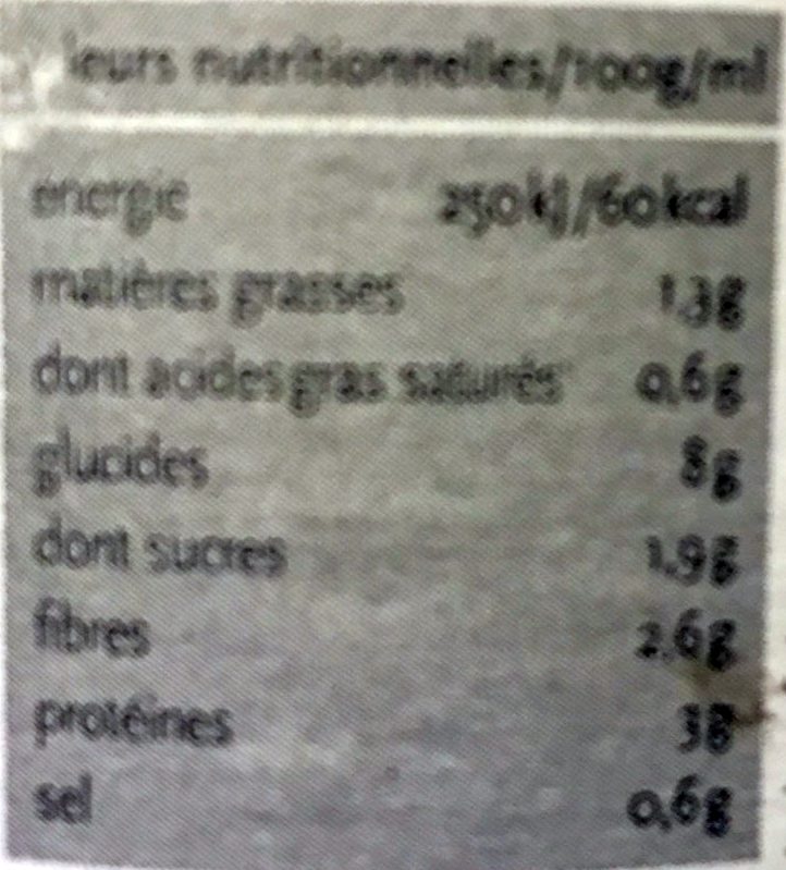 Soupe des Andes - Nutrition facts - fr