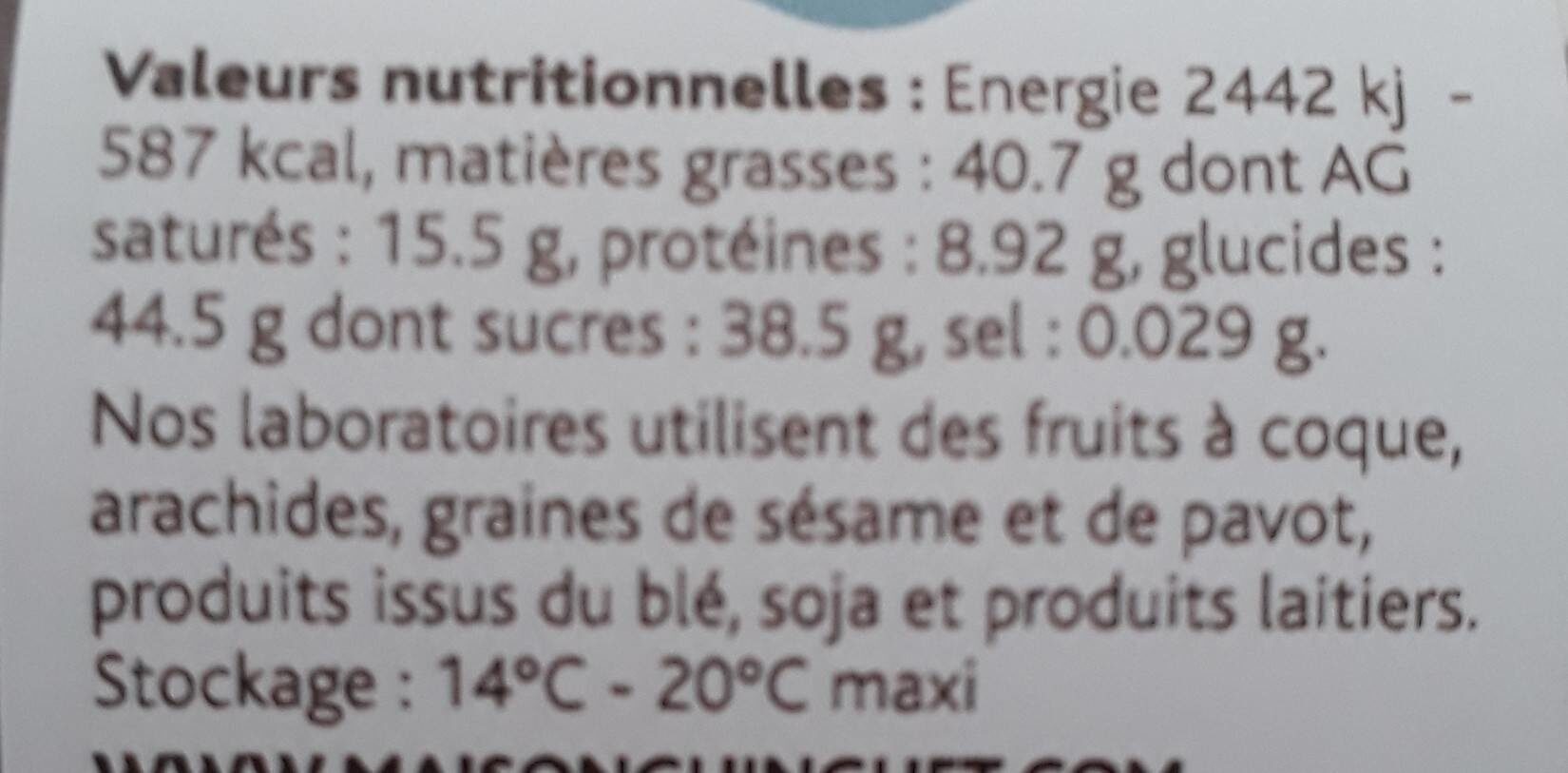 Mes petites noisettes - Nutrition facts - fr