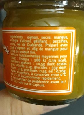 Confit oignon et mangue - Ingredients - ru