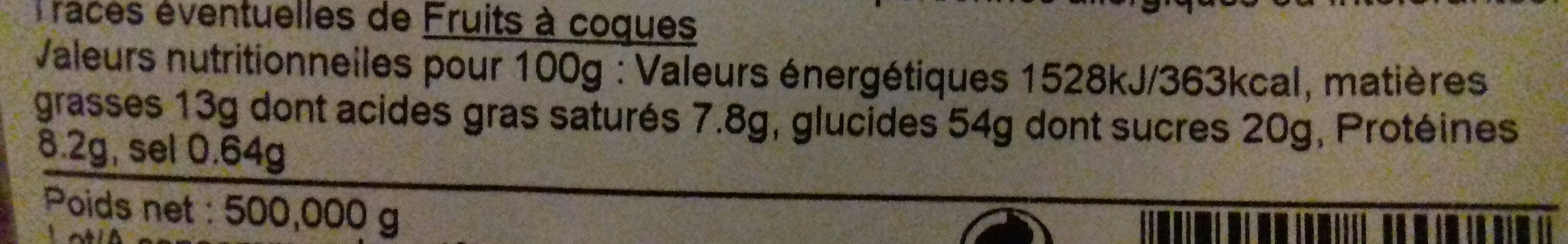 Saint-Genix Pur Beurre - Tableau nutritionnel