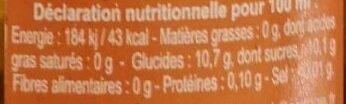 Jus De Pomme - Nutrition facts