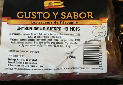 Jambon de la sierra 10 mois - Product - fr