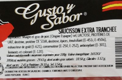 Saucisson Extra tranchee - Ingredients - fr