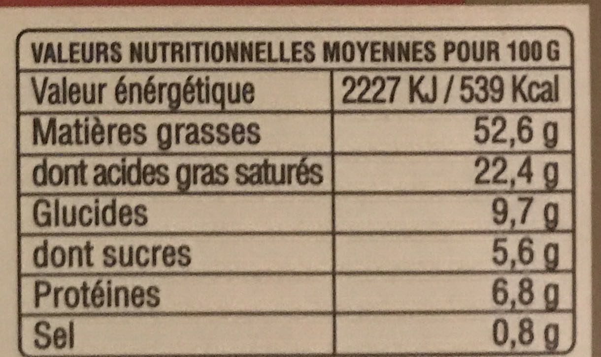 Spécialité de Foie Gras à la Figue - Nutrition facts - fr