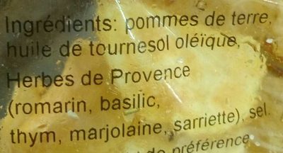 Chips artisanales aux herbes de Provence - Ingrédients
