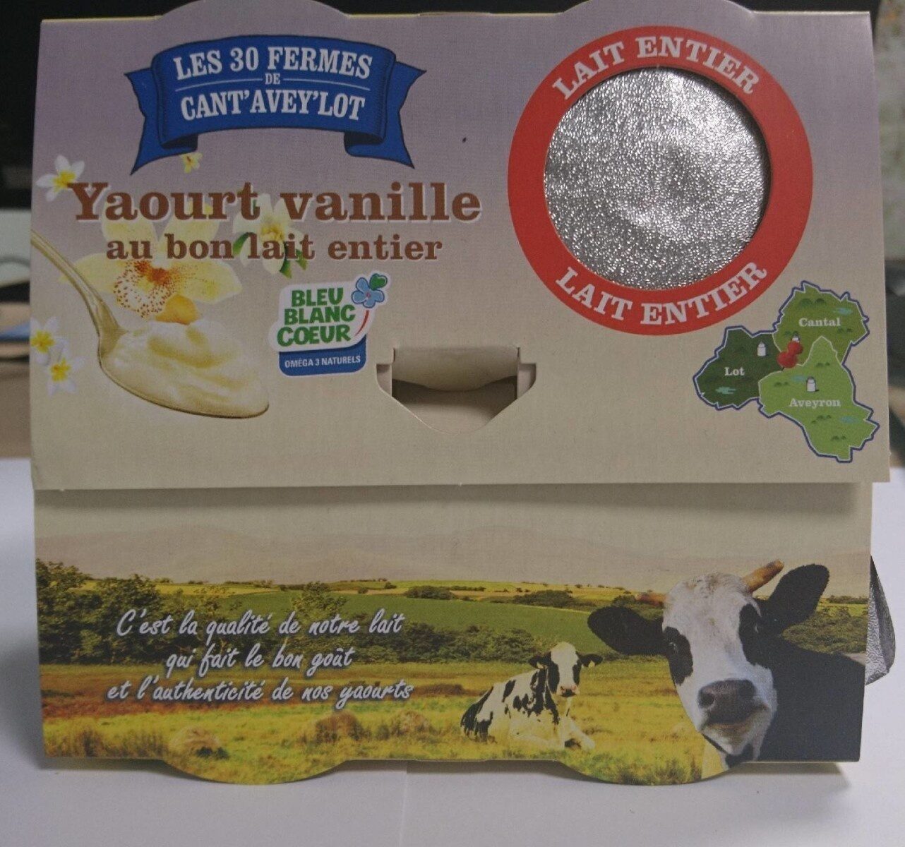 Yaourt vanille au bon lait entier Bleu-Blanc-Coeur - Product - fr