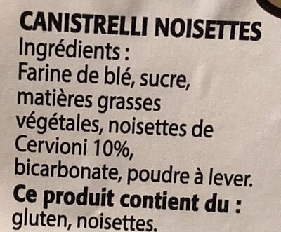 Canistrelli noisettes - Ingredients - fr
