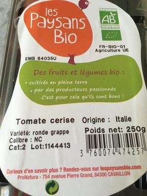 Tomates cerises rondes grappes - Ingredients - fr