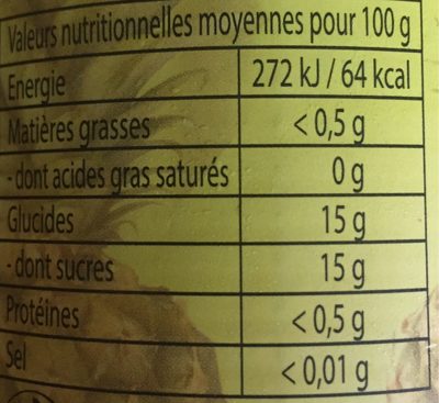 Ananas en Morceaux - Información nutricional - fr
