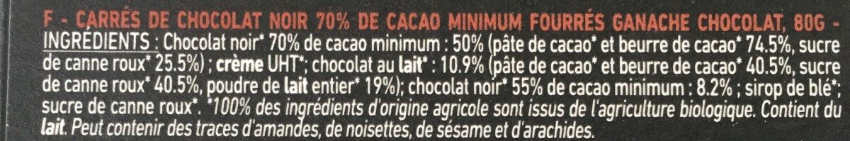 18 Carres Fondant Chocolat Noir (80 GR) - Ingrédients