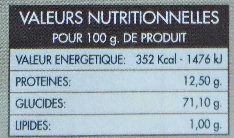 Tagliatelle aux cèpes - Nutrition facts - fr