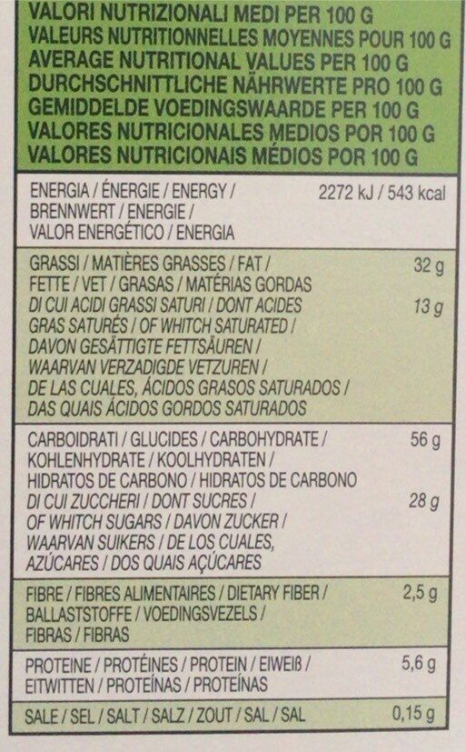 Dolcioso - Nutrition facts - fr