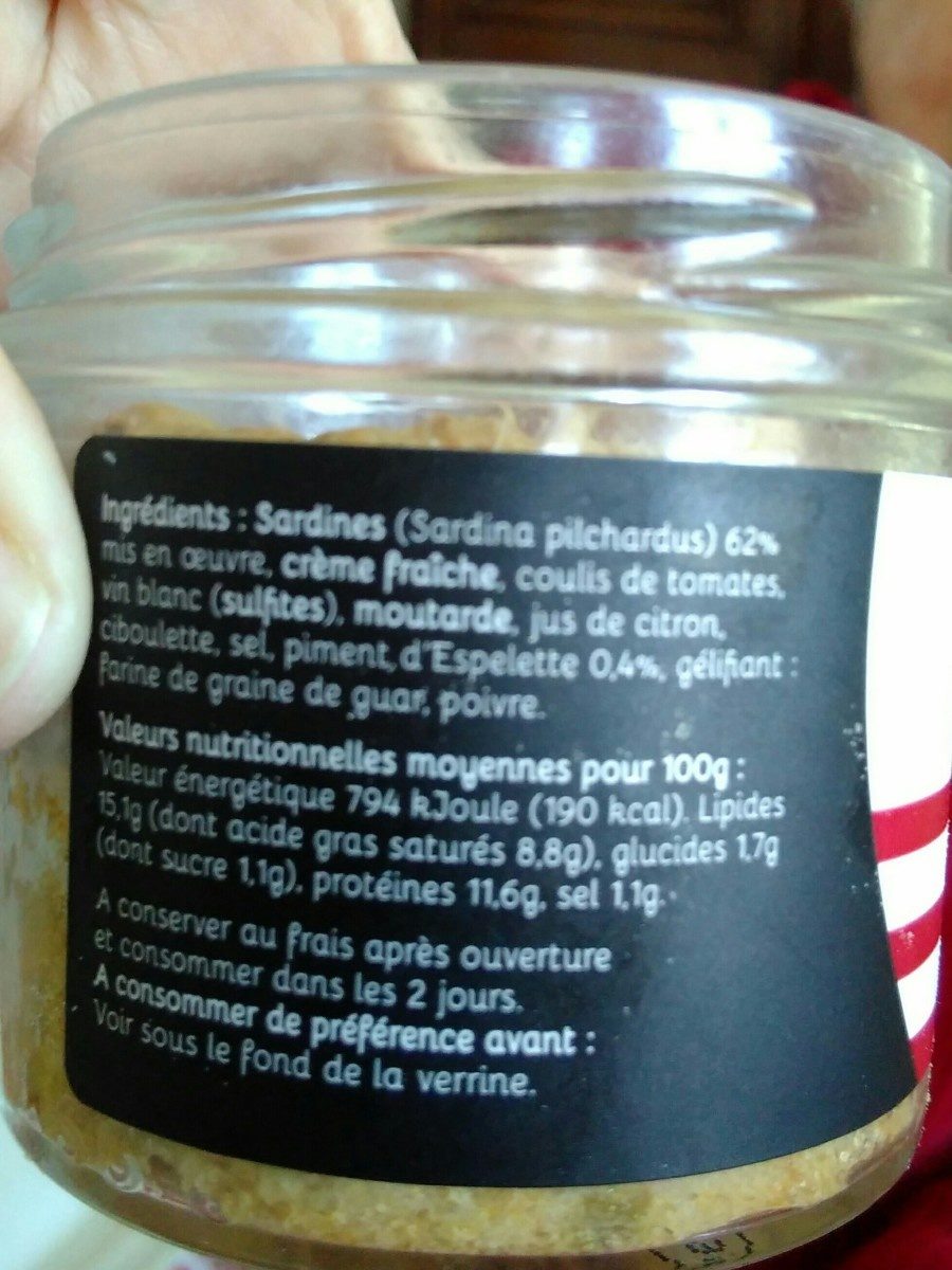 Rillettes de sardine - Ingredientes - fr
