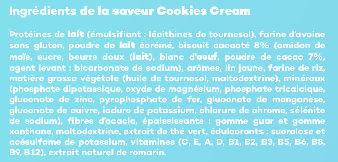 Berlingot cookie cream - Ingredienser - fr