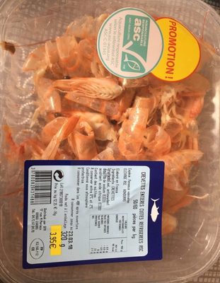 Crevettes entieres cuites refrigerées asc 50/60 pieces par kg - 产品 - fr