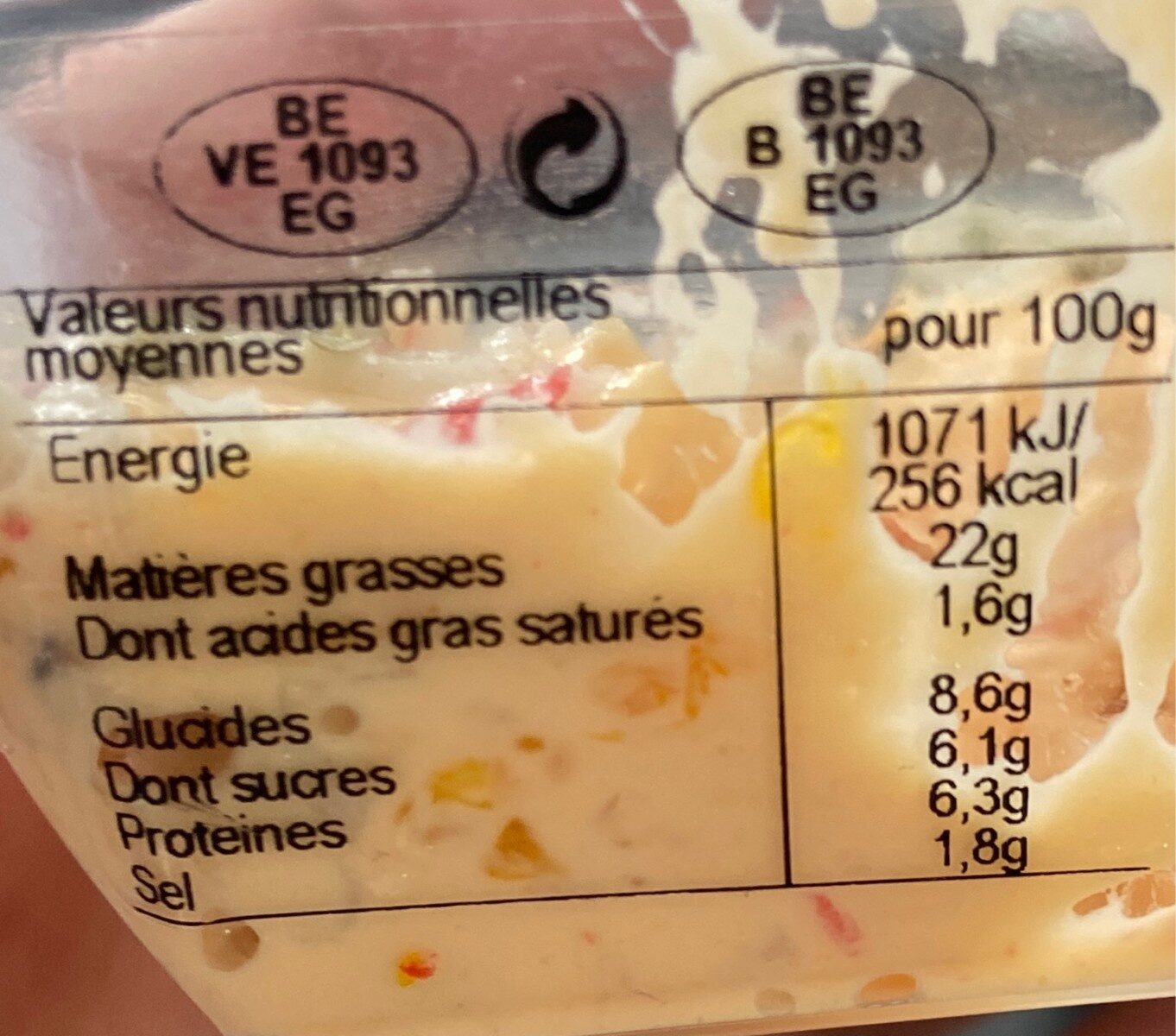 SALADE FRUITS DE MER - Näringsfakta - fr