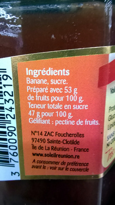 Confiture de banane - Ingredients - fr