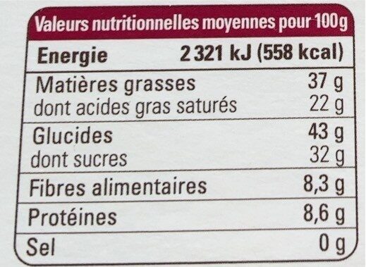 Noir Quinoa - Nutrition facts - fr