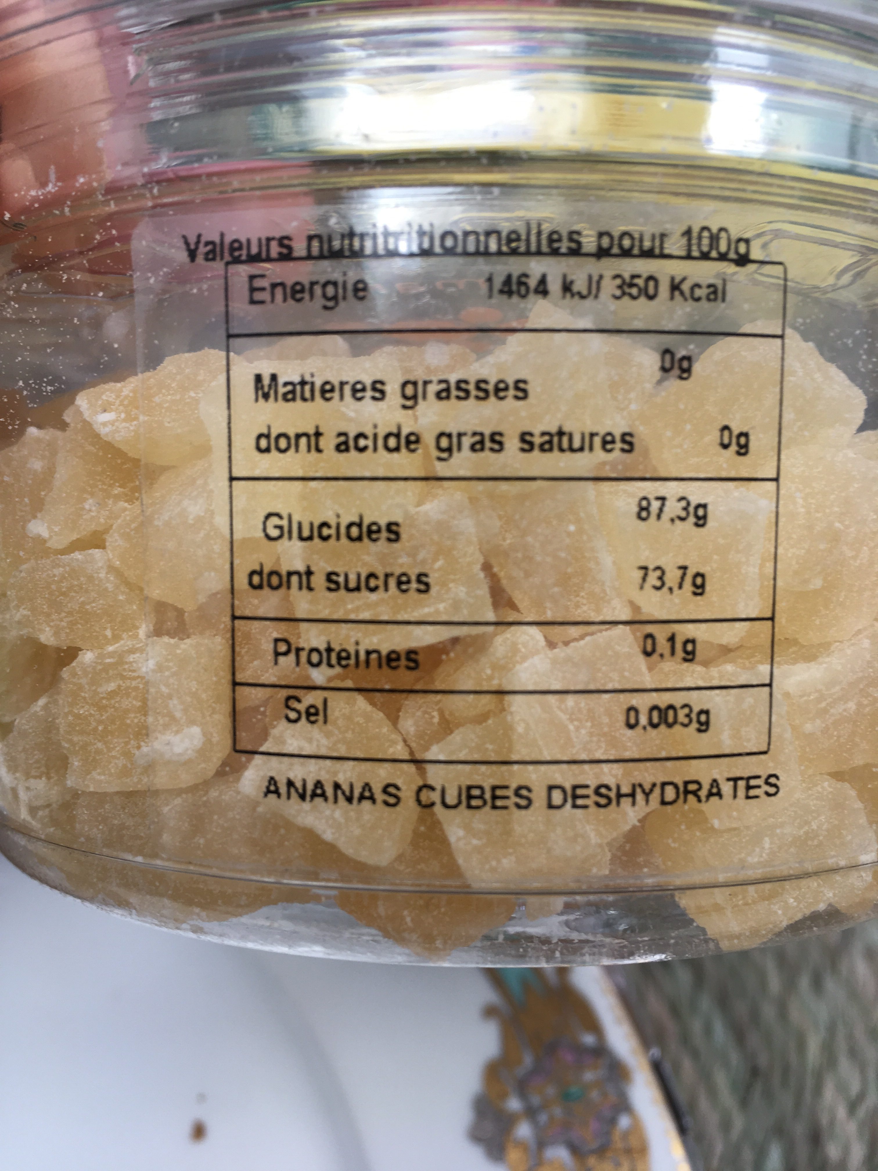 Ananas deshydraté - Ingrediënten - fr
