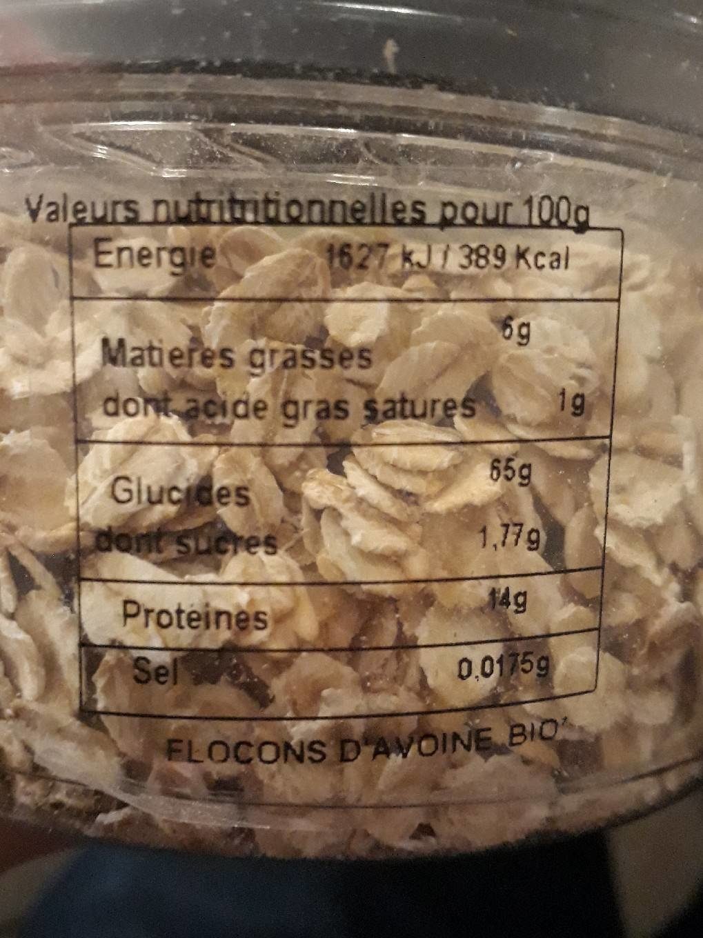 Flocons d'avoine bio - Voedingswaarden - fr