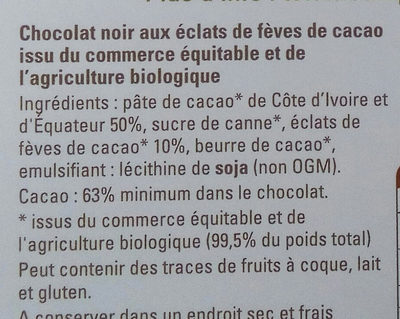 Chocolat noir Fèves de cacao - Ingredients - fr