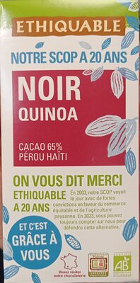Chocolat noir Quinoa - Produit