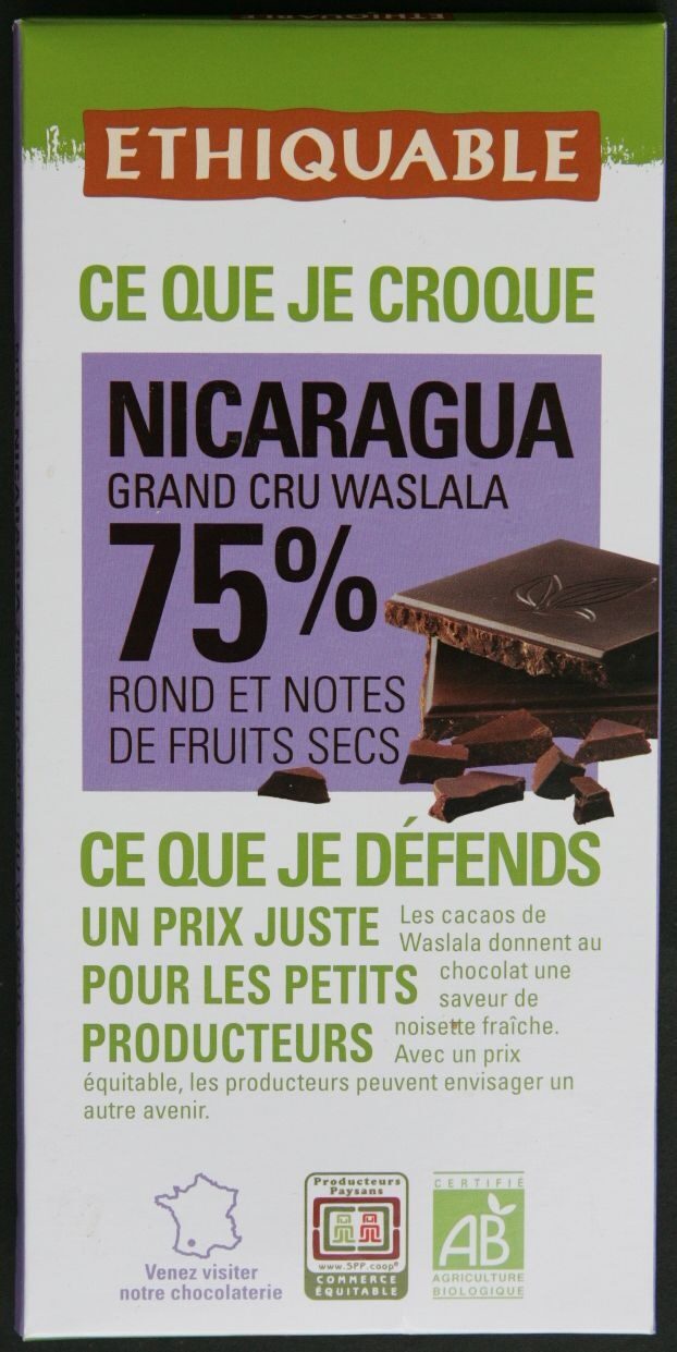 Nicaragua grand cru waslala 75% - Produit