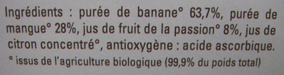 Banane Mangue Passion bio - Ingredienser - fr