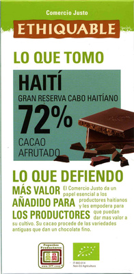 Chocolate negro Haití 72% cacao – Ethiquable