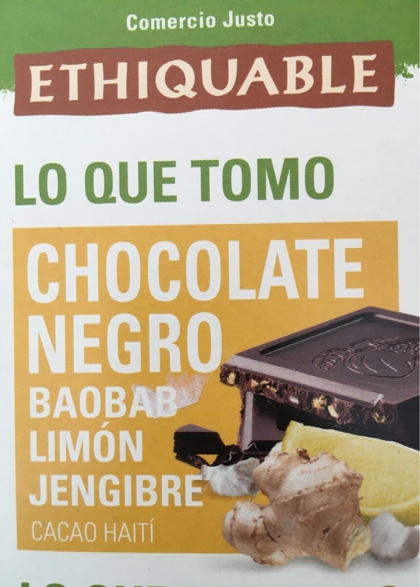Chocolate negro: baobab, limón y jengibre - Product - es