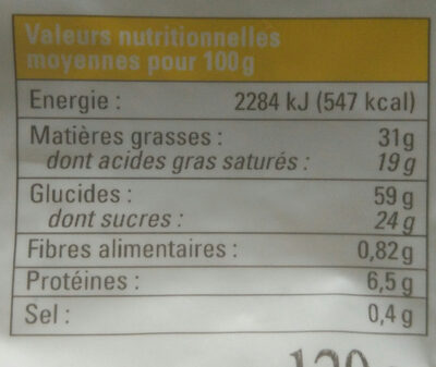 Sablé Bio citron tournesol - Nutrition facts - fr
