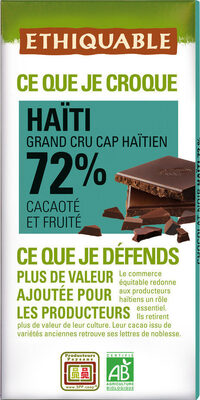 HAïTI Grand cru Cap haïtien 72% cacaoté et fruité - Produit