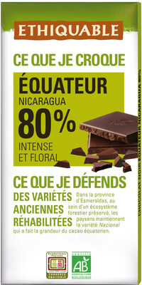 Chocolat noir 80% Équateur intense et floral - Producte - fr