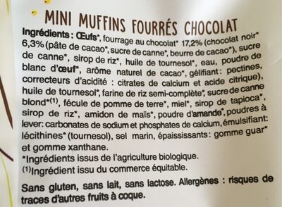 Mini muffins chocolat - Ingredients - fr