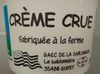 Crème crue fabriquée à la ferme 40% M.G. - Produit