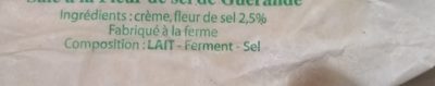 Beurre de baratte fermier - Ingredientes - fr