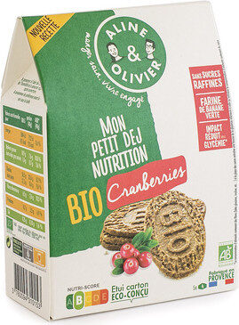 BISCUIT PETIT DEJ BIO NUTRITION CRANBERRIES - Product - fr