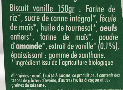 Mon biscuit BIO vanille - Ingredients - fr