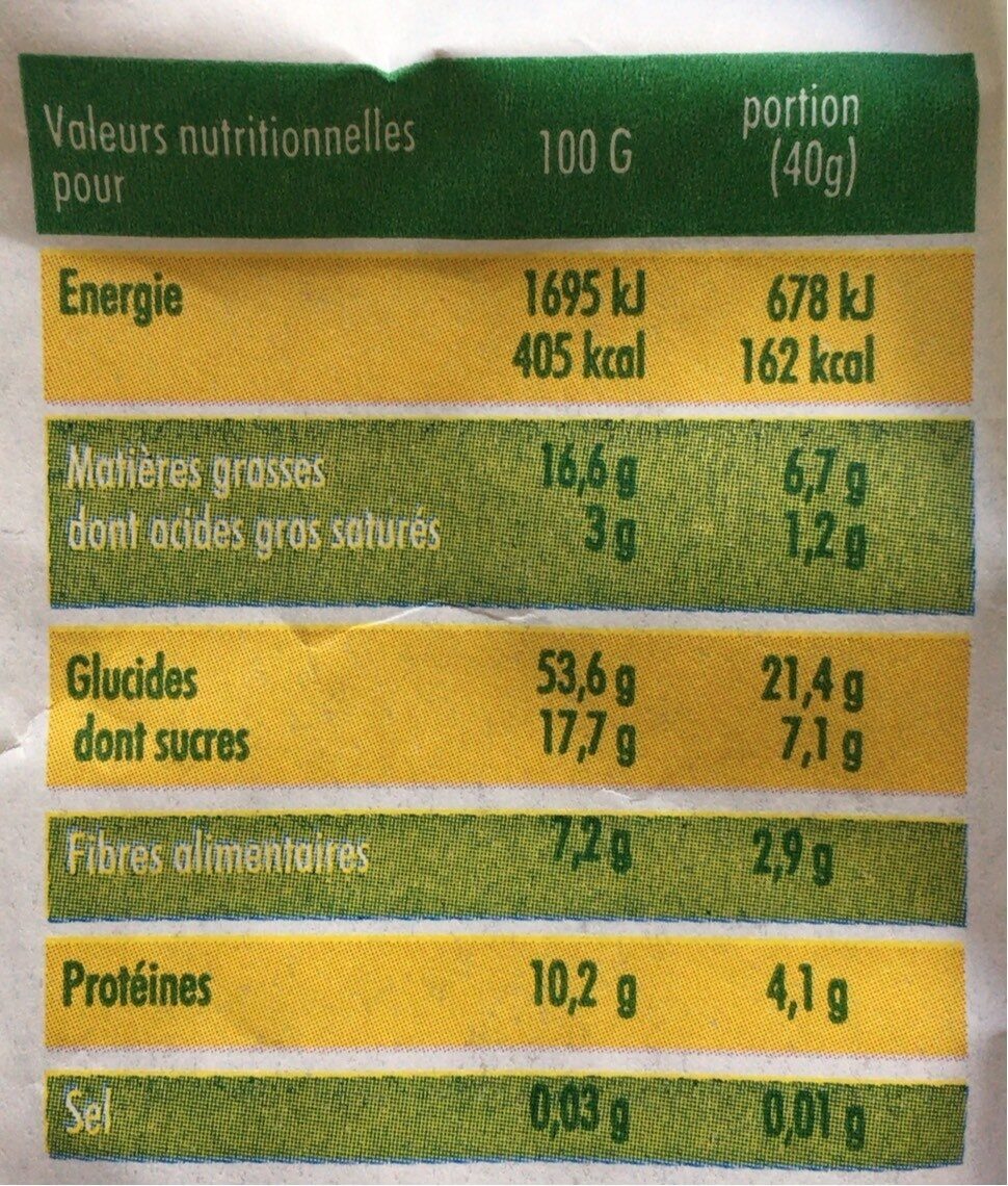 mes p'tites céréales bio amandes riz soufflé - Nutrition facts - fr