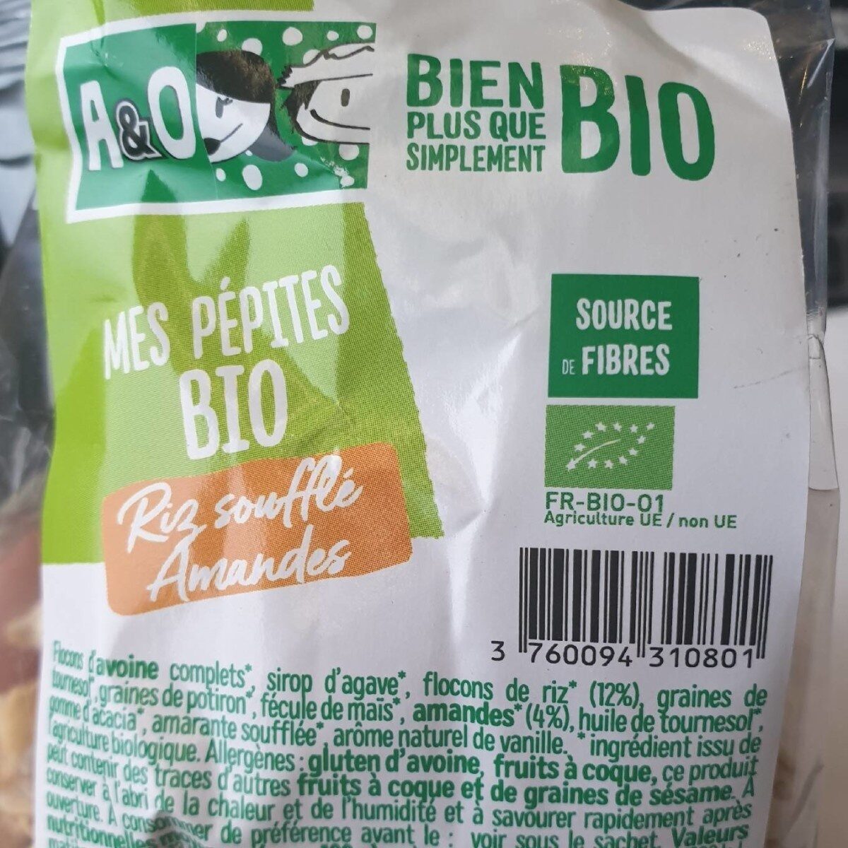 Mes pépites bio riz soufflé Amande - Product - fr
