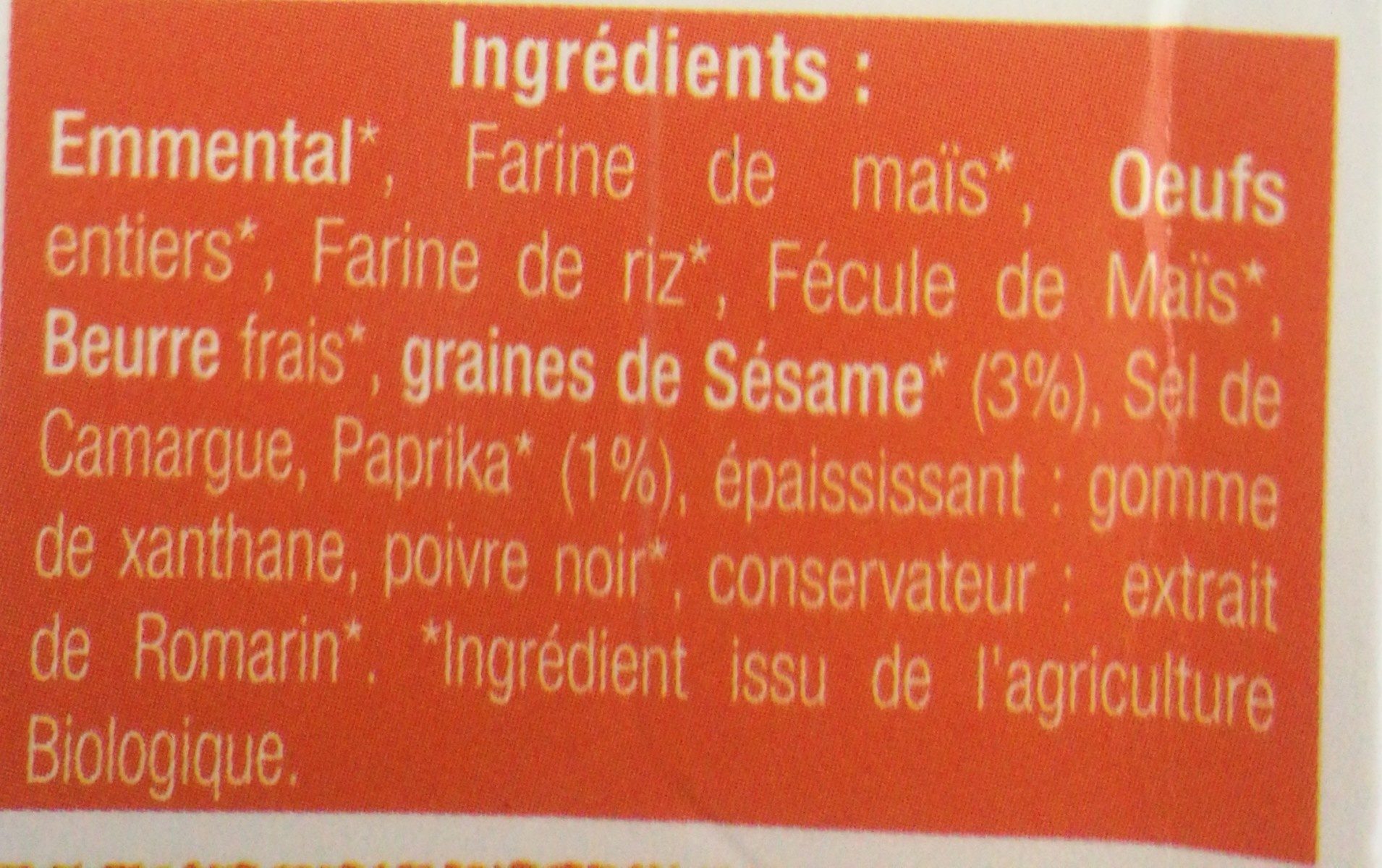 Sablé apéritif sésame paprika - Ingredients - fr