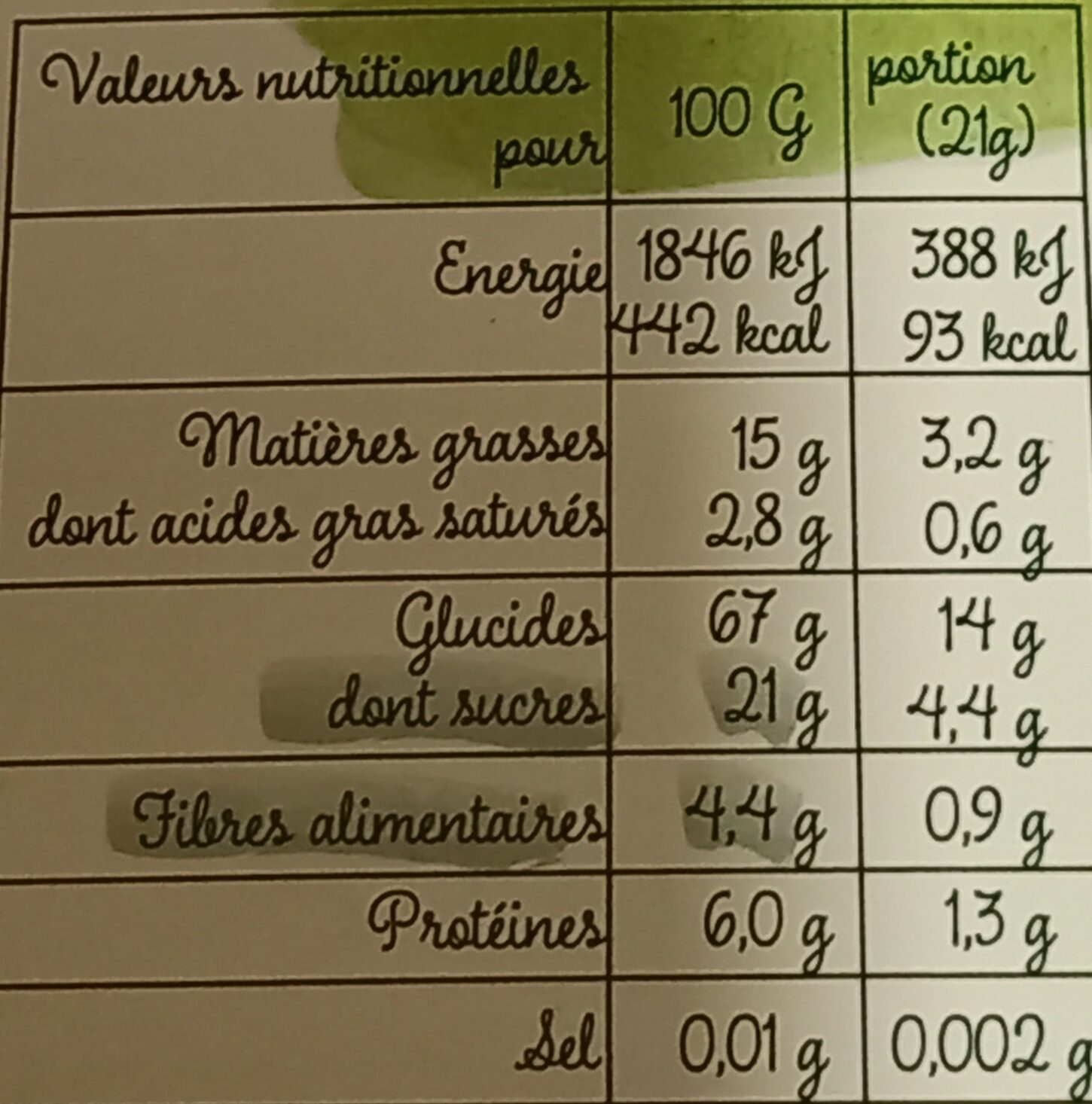 Craquant Fourré Cacao Noisette - Nutrition facts - fr